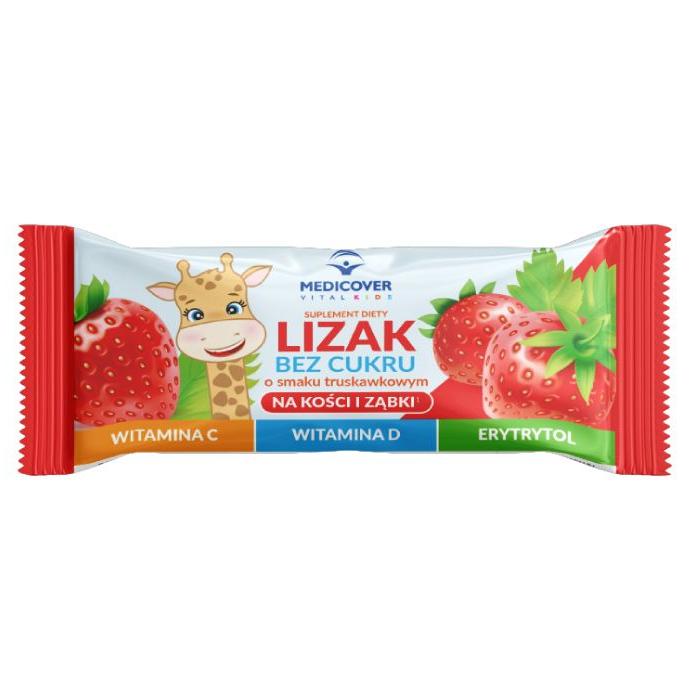 Lizak na kości i ząbki o smaku truskawkowym 5szt.